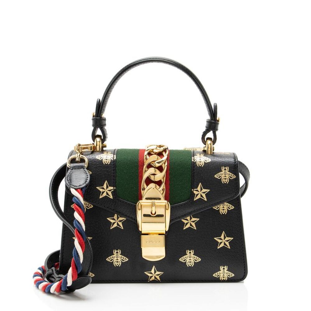 Gucci Calfskin Bee & Star Sylvie Mini Top Handle
